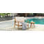 Chaise longue d'extérieur de style Mid-Century avec coussins - Chaise à structure en bois élégante et durable pour patio, jardin ou balcon
