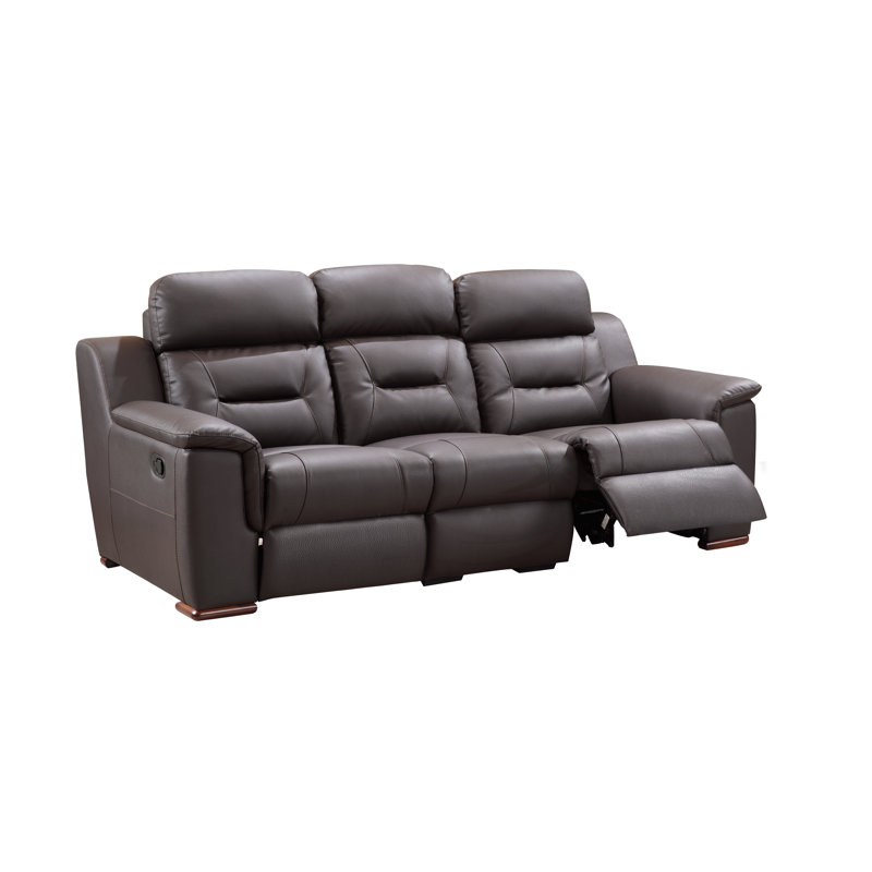Annahi 85'' Faux Leather Reclining Sofa, Brown