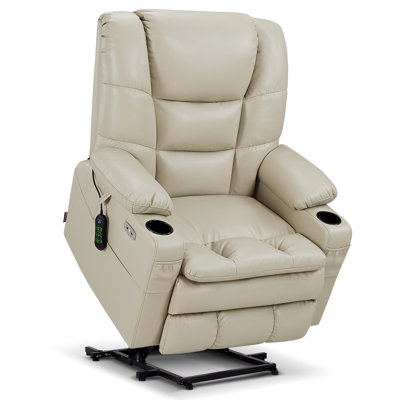 Evslin Dual Motor Power Recliner Lift Chair with Massage and Heating, Infinite Position, Faux Leather