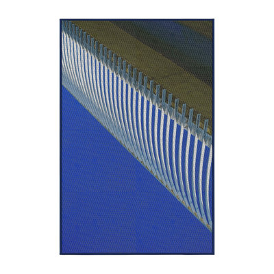 Tapis bleu tissé à la machine