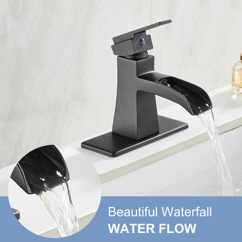 Single Hole Single-Handle Low-Arc Bathroom Faucet In Matte Black With Drain Assembly, Matte Black