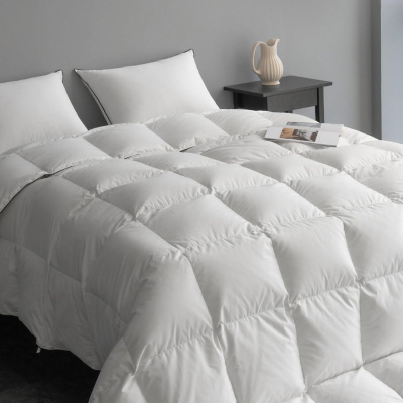 Plumes de luxe et fibres de duvet confortables pour une couette à l'année, édredon toutes saisons., Très grand lit