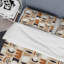 Ensemble de housse de couette en microfibre orange / beige-1431206362