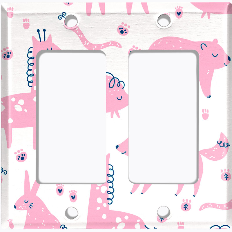 Patterned 2 - Gang Toggle Light Switch Standard Wall Plate