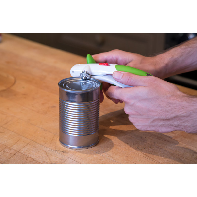 Green Ergonomic Stainless Steel Manual Can Opener with Non-slip Grip