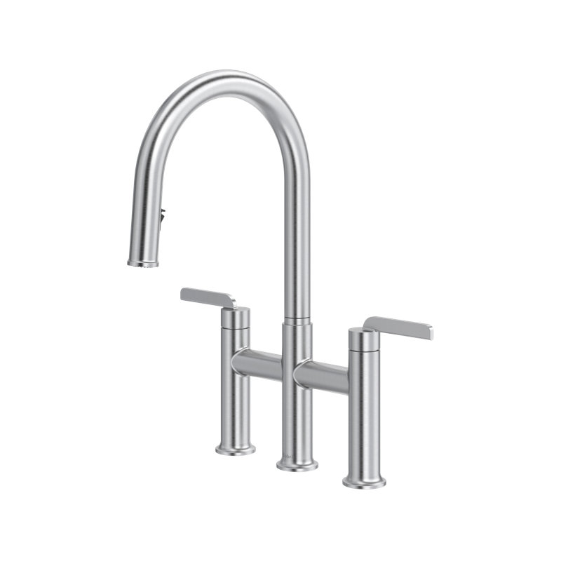 Robinet de cuisine rétractable avec bec en C Authentica Bridge, Acier Inoxydable