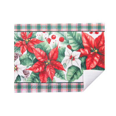 Tapis de séchage en microfibre en poinsettia - ensemble de 2