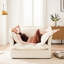 Fauteuils crème en chenille pour les espaces de lecture - Style de chambre à coucher relaxant et confortable