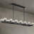 14 - Light Rectangular Chandelier with Glass Shade, Suitable for Dining Rooms, Living Rooms, Hallways-112296458-112296459-112296460