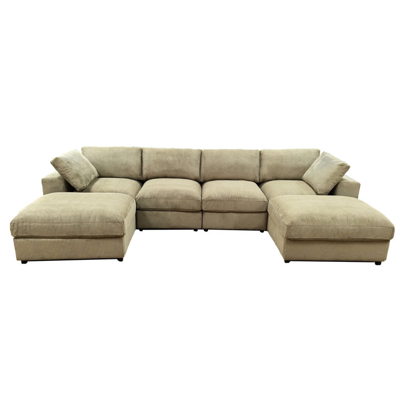Canapé modulaire réversible en velours côtelé, Brown
