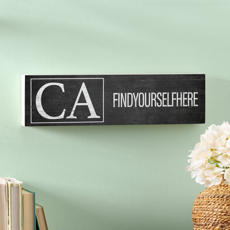 Plaque de cheminée State en bois 18 po x 5 po California