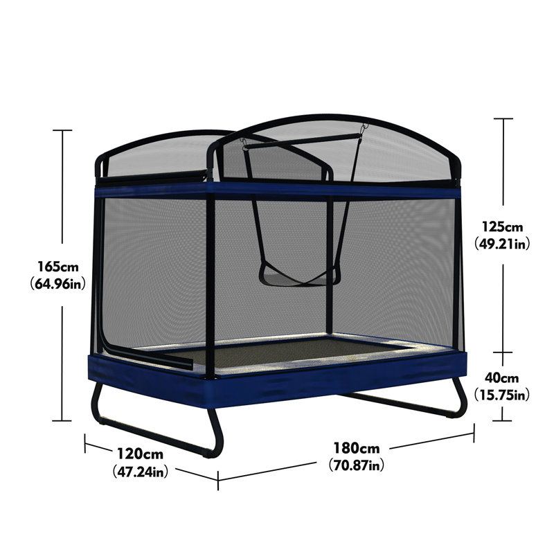 Longue trampoline rectangulaire extérieure pour enfants adultes