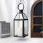 34cm High Black Candle Lantern 