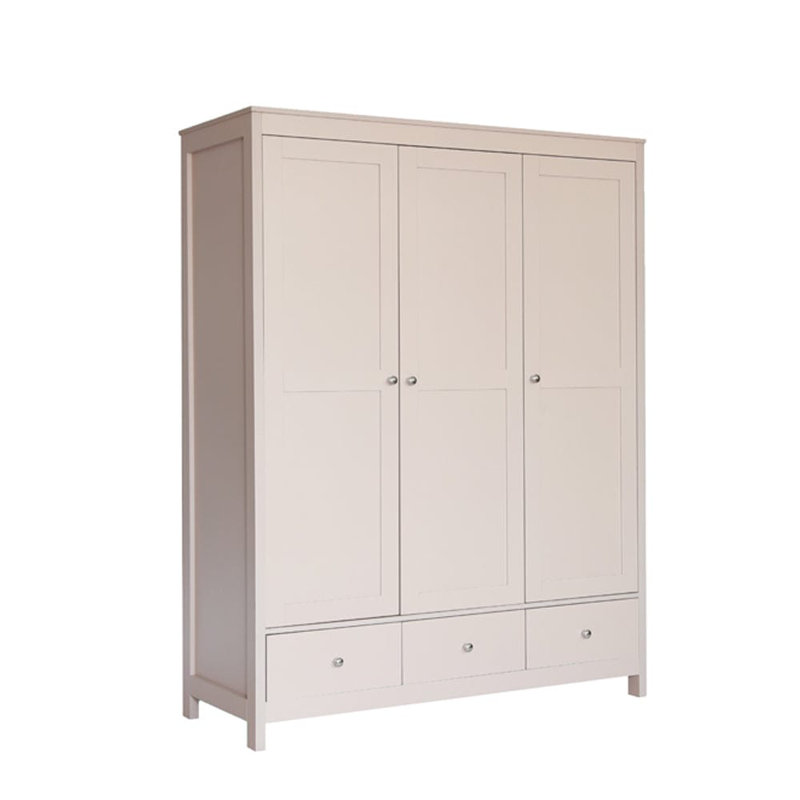 NEO 3 Door Manufactured Wood Wardrobe, Pink