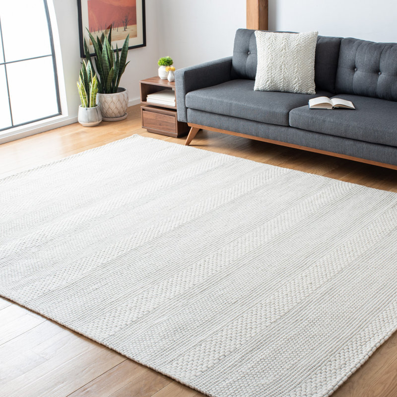 Tapis de couleur unie tissé à la main Beikirch Performance, Rectangle 8 pi x 10 pi