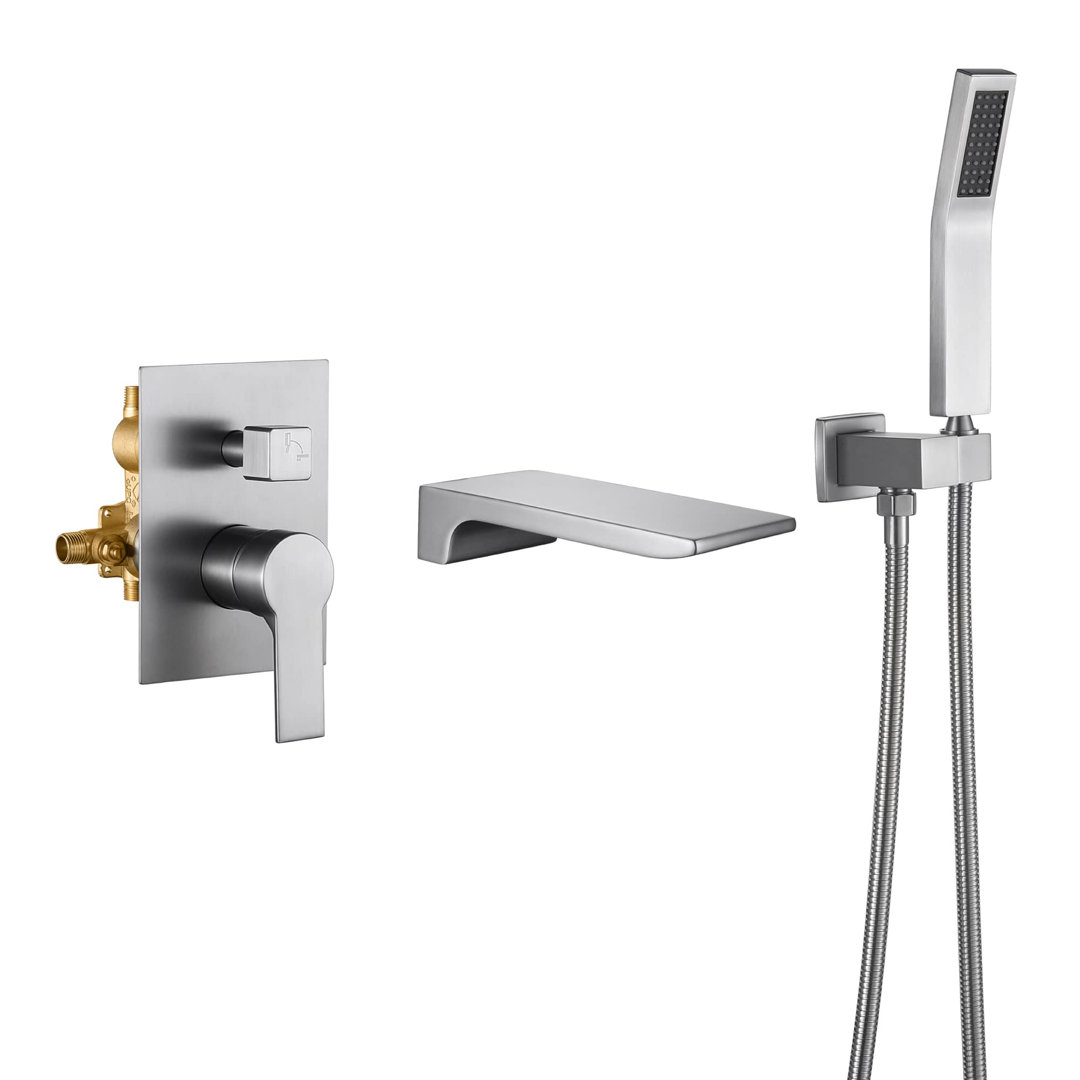 Single Handle Wall Mounted Roman Tub Faucet with Handheld Shower KIKO HOME 
