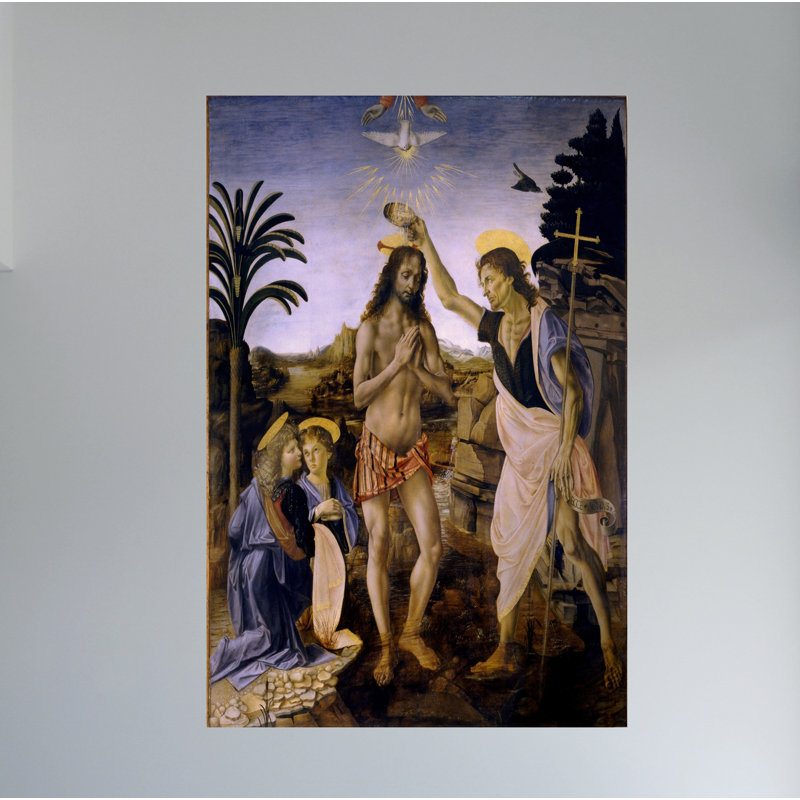 The Baptism Of Christ by Leonardo Da Vinci - Wrapped Canvas Print, 46cm H x 35cm W