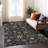 Machine Washable Indoor/Outdoor Christmas Snowflake Xhevrie Black Rug-903514536