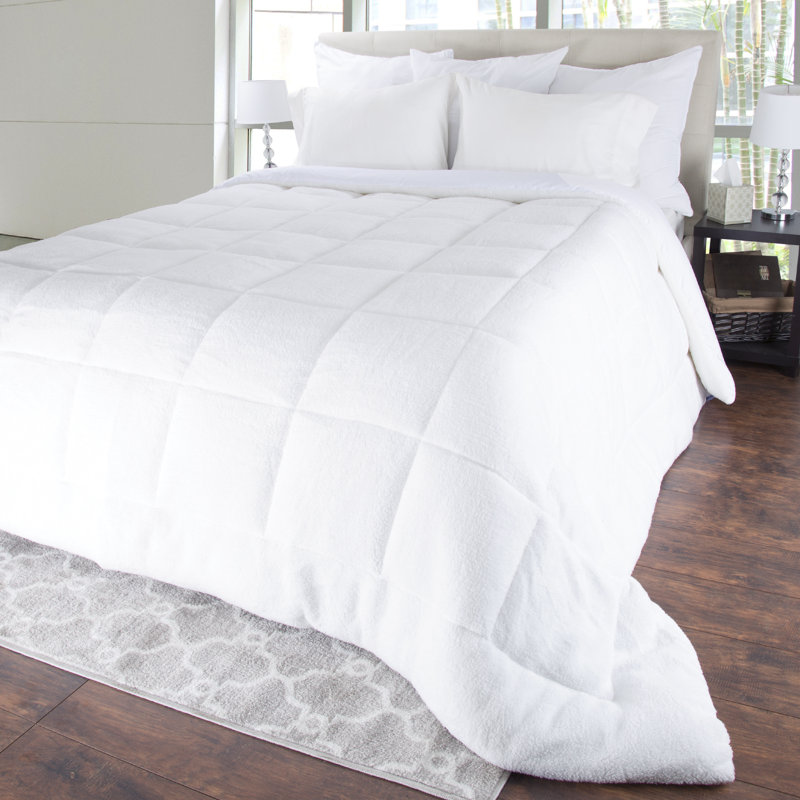 Édredon réversible en sherpa Bluestone, Double / Grand