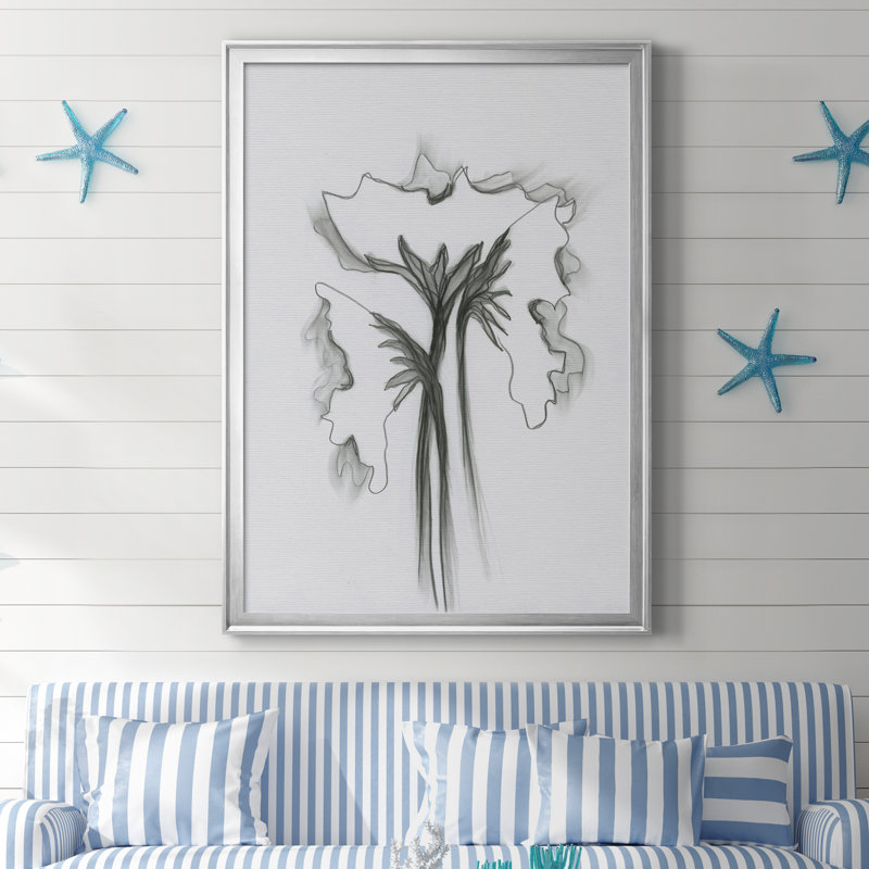 Windswept Poppy I - reproduction d'art sur toile, H 26,5 po x l 36,5 po x P 1,5 po, Toile avec cadre argenté