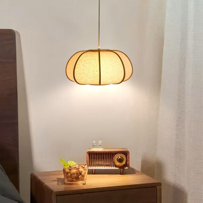 Luminaire suspendu en forme de citrouille, lustre rond et doux pour la salle à manger de la chambre à coucher