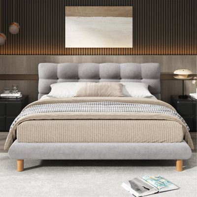 Aspia Upholstered Cookie-Shaped Platform Bed