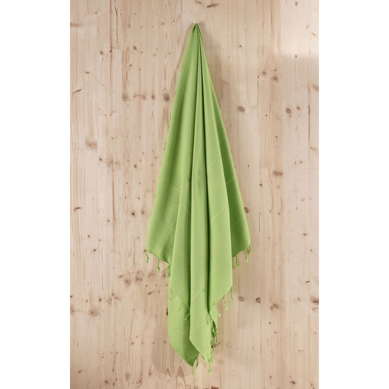 Luxurious Fouta Beach Towel, 100% Cotton, 37.4 x 68.9 inches | High Water Absorbent, Soft & Lightweight (6.1 oz/sq ft) | Machine Washable at 86-104°F | Elegant Green Color, Perfect for Beach, Spa & Home Use