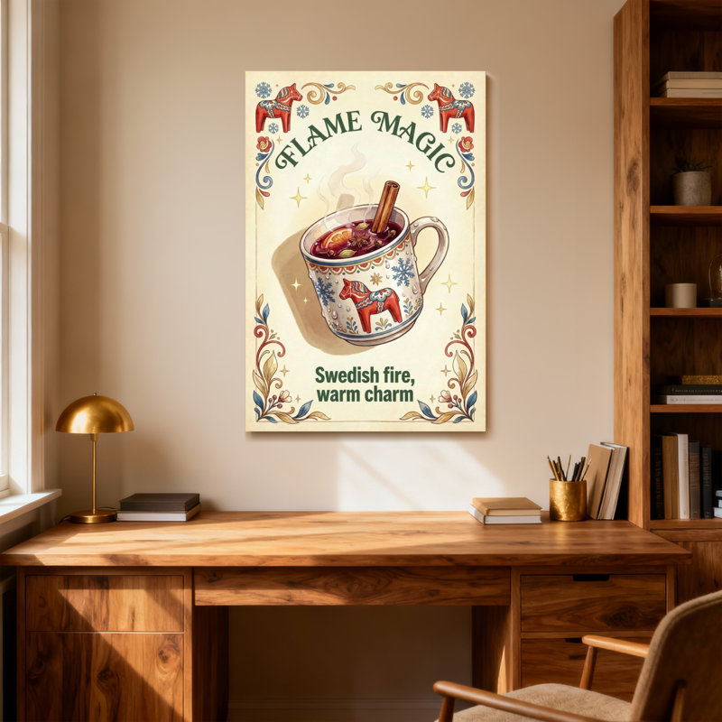 Flamme de la mode, charme suédois, feu et charme, H 16 po x l 24 po