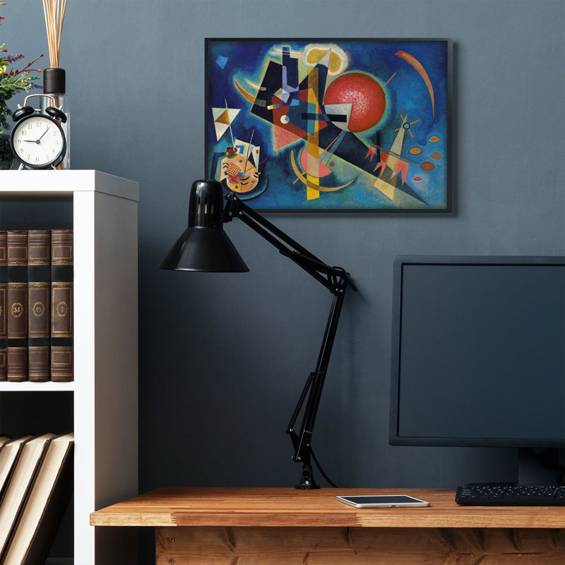 «In Traditional Kandinsky» par Wassily Kandinsky - impression d'art graphique, Cadre noir, H 24 po x l 30 po x 1,5 po