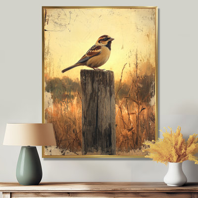 Morning Morning of the Sparrow Bird III - Art mural oiseau