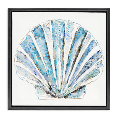 Art mural sur toile bleue encadrée par Christine Zalewski