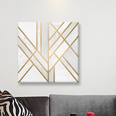 Art Deco Geometric II - impression sur toile tendue, H 37 po x l 37 po x P 1,5 po