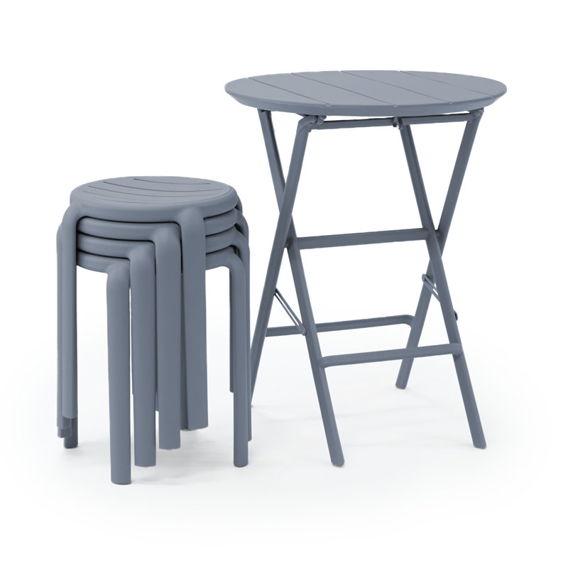 Ensemble de bistro Centreville pour 4 personnes, Gris foncé