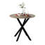 Table de salle à manger ronde 31,5 pouces, petite table de cuisine circulaire avec pieds en métal noir pour 2 à 4 personnes, table de salle à manger moderne, brun (table seulement)