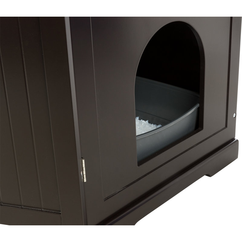 XL Espresso Brown Wooden Litter Box Enclosure with Drawer