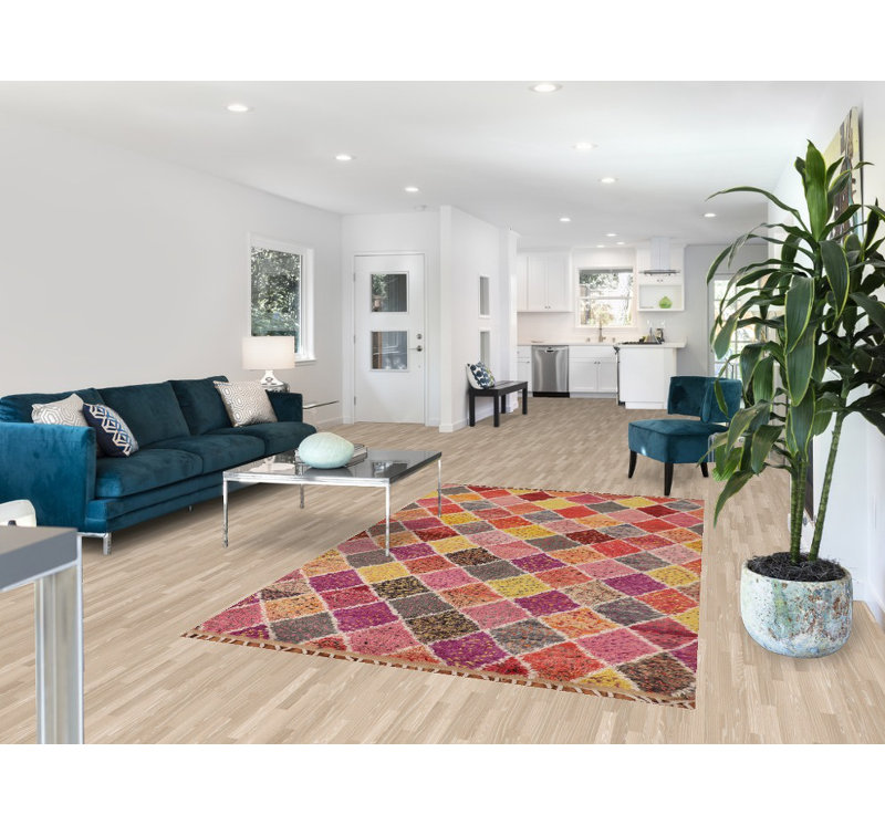 Tapis coloré marocain à motif treillis 5 x 9