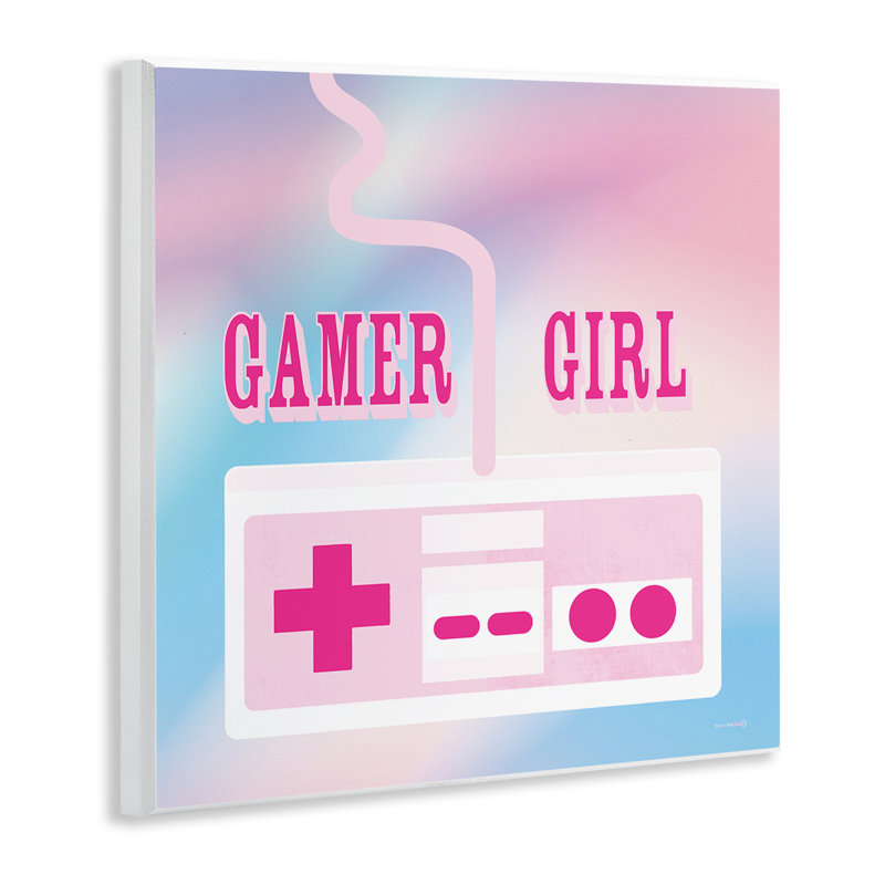 Pastel Gamer Girl, plaque murale contrôleur, design par Yass Naffas Designs