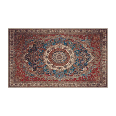 Machine Washable Brown Area Rug