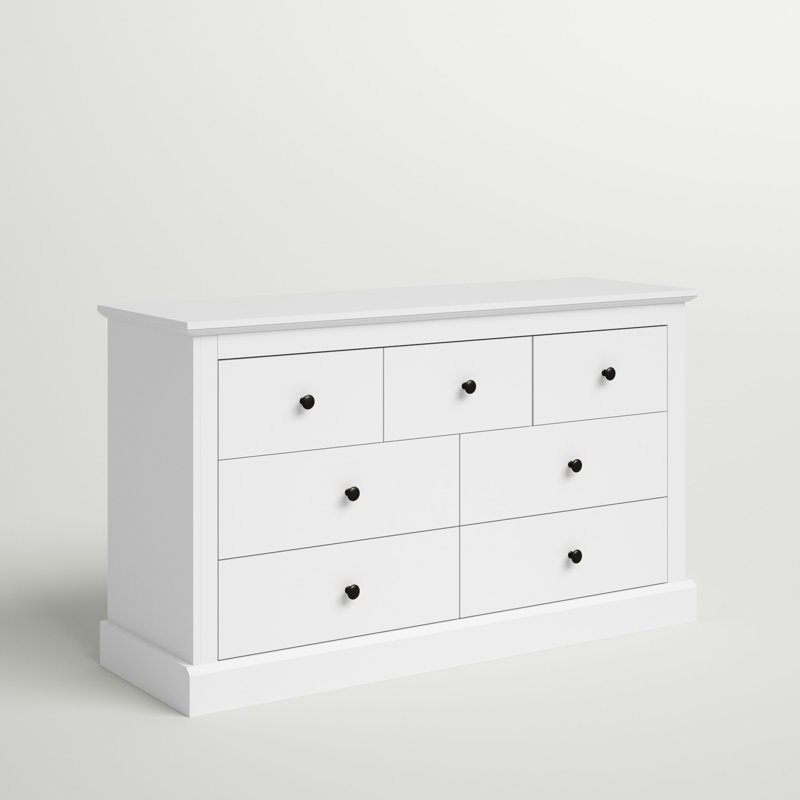 Barbee 55'' W 7 - Drawer Dresser, Crisp White