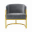 Chaise de lecture rembourrée avec cadre en métal doré Modern Accent Chair-1773393997