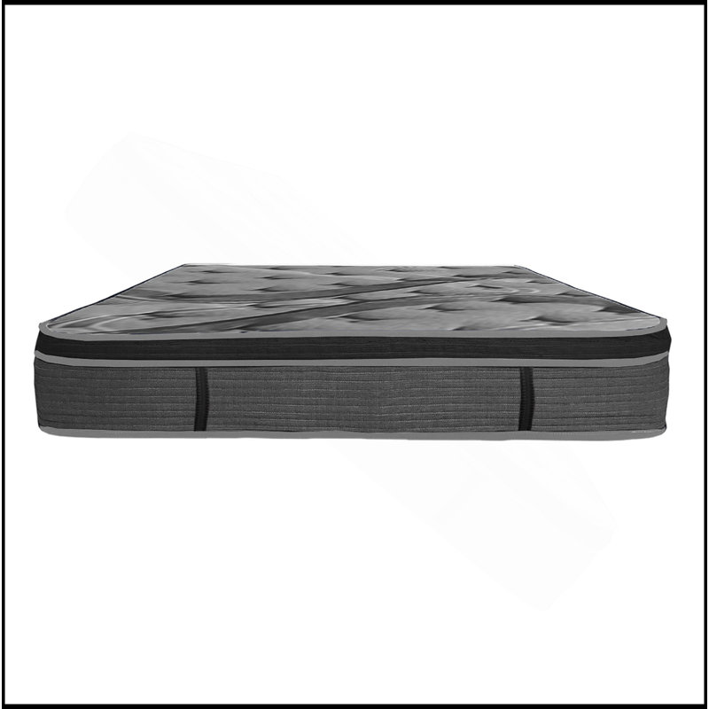 Luxurious 14In Euro Top Mattress, Plush Memory Foam Mattress For Bed Frames, Dark Gray, Full