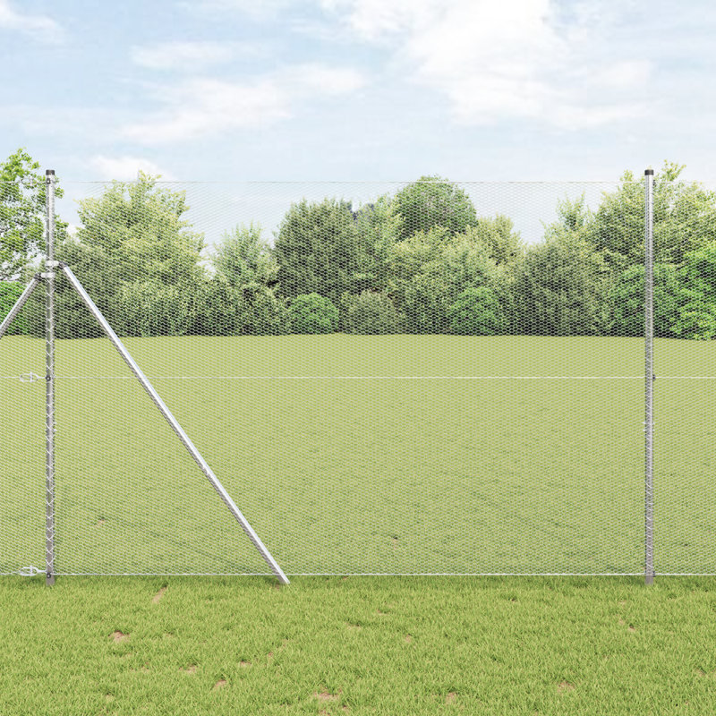 Vidaxl Hexagon Fence Galvanised Steel, 150cm H x 1000cm W