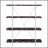 Rustic Herringbone Bookcase with Metal X-Back Frame – Full-Length Shelves, High-Shine Chrome, Modern Industrial Style