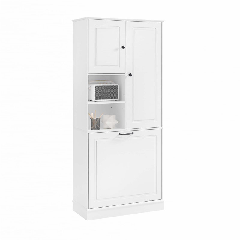 Grande armoire de rangement avec tablettes réglables, Blanc
