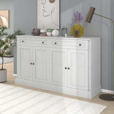 Kitchen Sideboard Storage Buffet Cabinet With 2 Drawers, 4 Doors & Adjustable Shelves For Dining Room, Living Room
