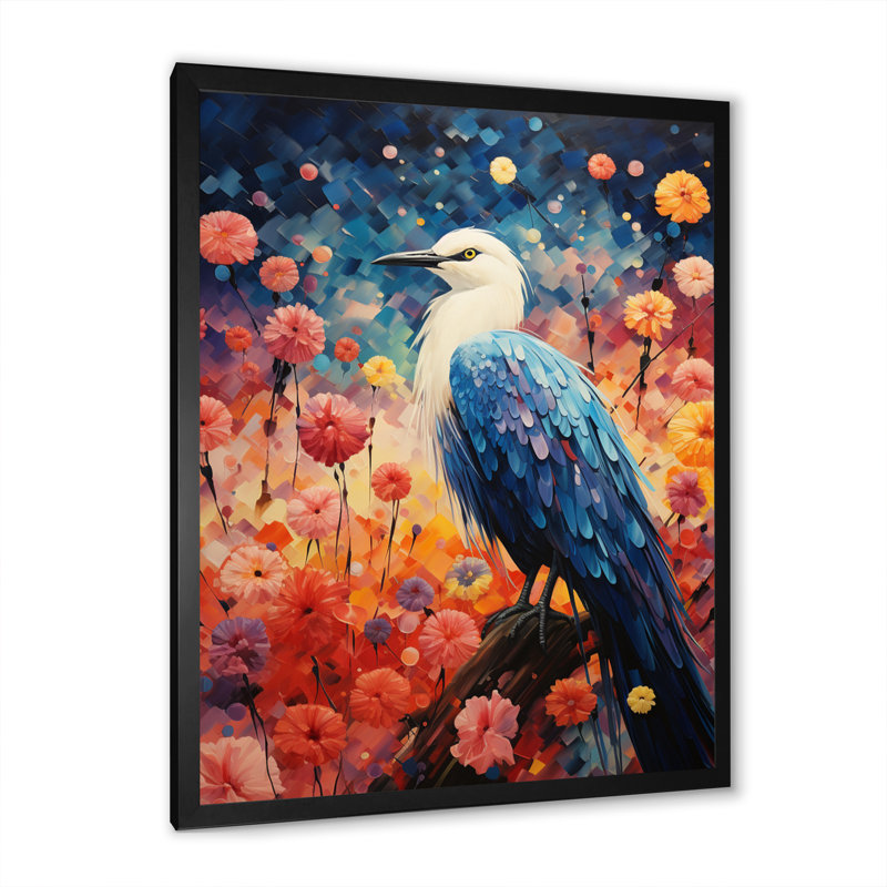 «Briawood Seagull Wimsical Wings Pointillism», reproduction, Cadre photo noir, H 44 po x l 34 po x P 1,5 po