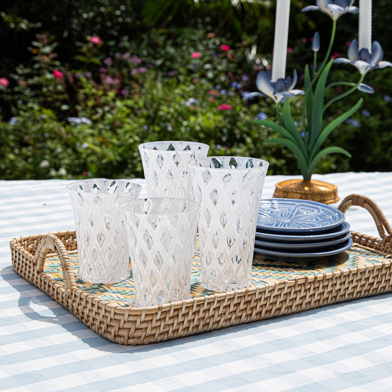 Trellis Tumbler, White, 9 Oz.