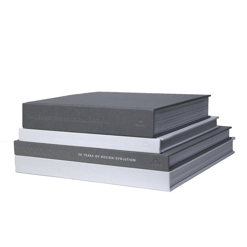 Livres décoratifs - pile de table basse brouillard - 4 livres gris