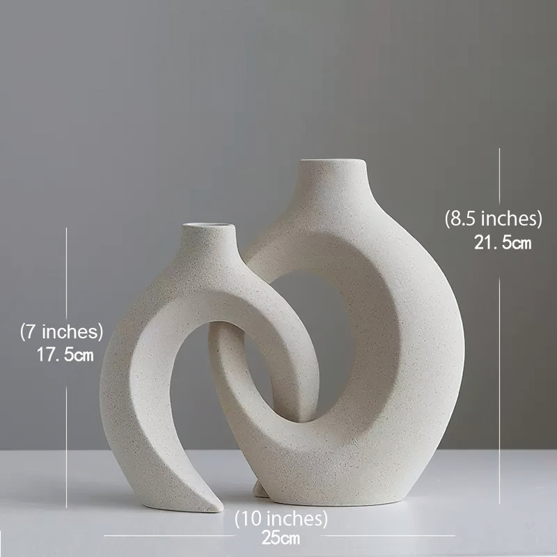 Arther Handmade Ceramic Table Vase, White