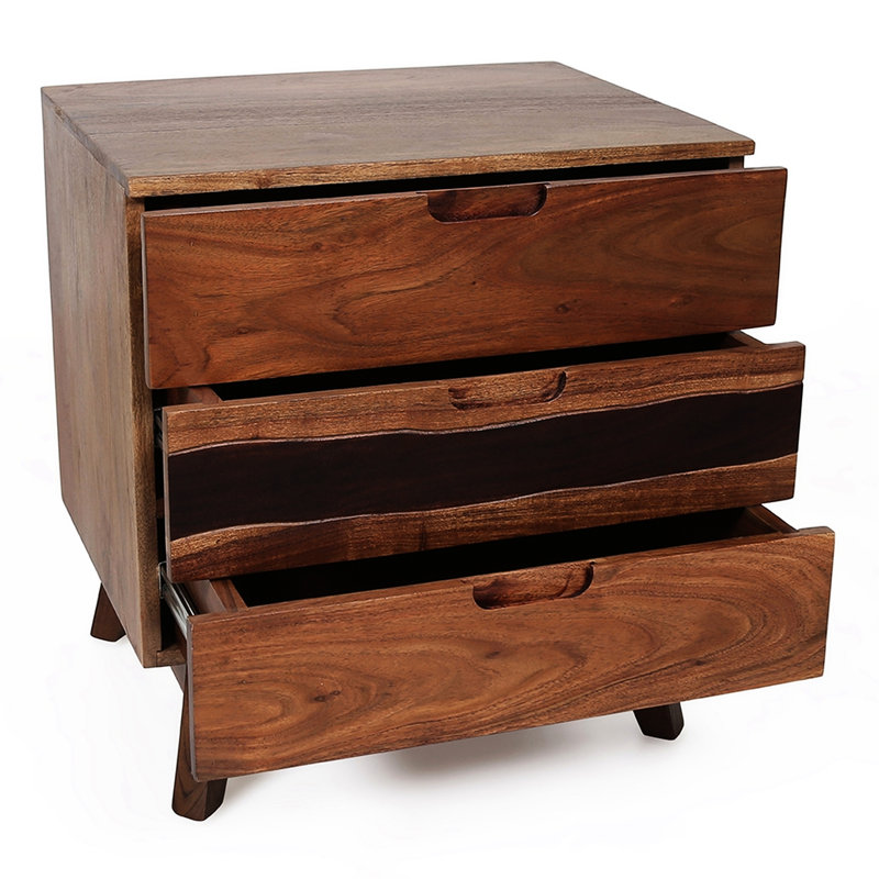 Table de chevet en bois: style rustique avec captation en direct, commode 21,5 x 16,5 x 23